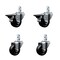 Service Caster 3'' Hard Rubber Wheel Swivel 7/8'' Square Stem Caster Set 2 Brakes, 4PK SCC-SQ20S314-HRS-PLB-78-2-S-2 - alternate 1